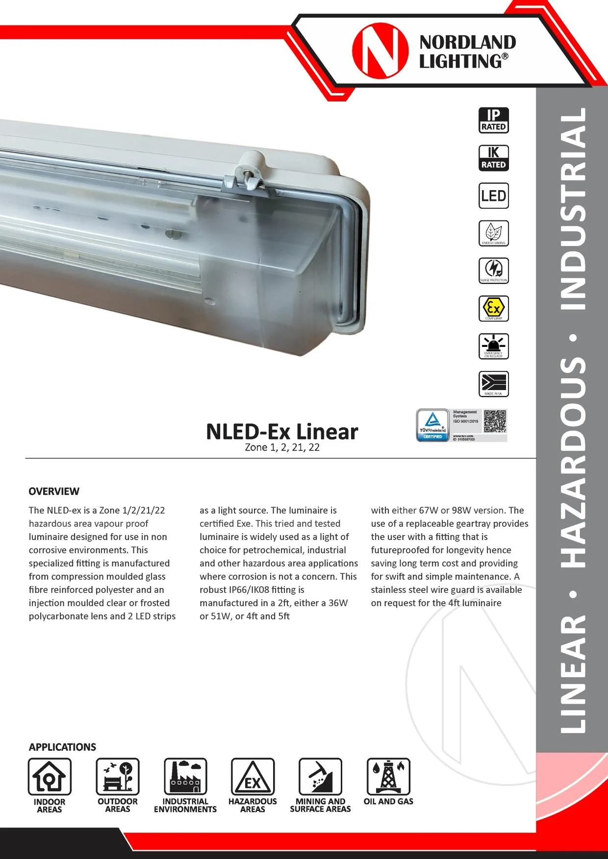 NL37 Nordland NLED-Ex Vapour Proof Luminaire